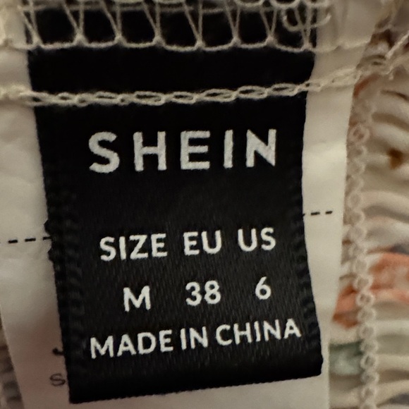 SHEIN Floral Print Crop Top in Cream and Blue - Picture 7 of 7